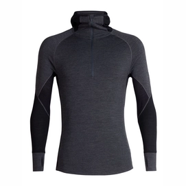 T-shirt à Manches Longues Icebreaker Men 260 Zone LS Half Zip Hood Jet Heather Black