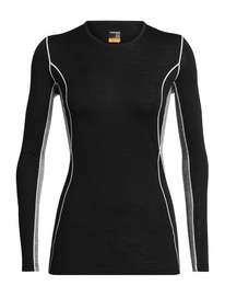 Longsleeve Icebreaker Women 200 Oasis Deluxe LS Crewe Black Gritstone Heather