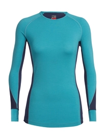 T-shirt à Manches Longues Icebreaker Women 260 Zone LS Crewe Arctic Teal Midnight Navy