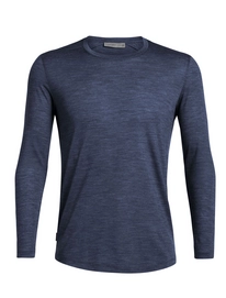 T-shirt à Manches Longues Icebreaker Men Sphere LS Crewe Midnight Navy Heather