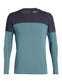 T-shirt à Manches Longues Icebreaker Men Kinetica LS Crewe Blue Spruce Panther