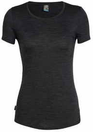 Ondershirt Icebreaker Women Sphere SS Low Crewe Black Heather