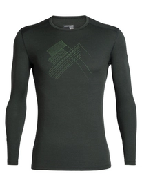 Longsleeve Icebreaker Men 200 Oasis LS Crewe Snap Head Forestwood