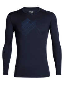 Longsleeve Icebreaker Men 200 Oasis LS Crewe Snap Head Midnight Navy