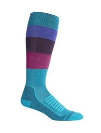 Chaussettes Icebreaker Women Ski Plus Medium OTC Wide Stripe Arctic Teal