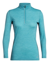 Pull de Ski Icebreaker Women Amplify LS Half Zip Arctic Teal Heather Nightfall Heather