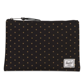 Clutch Herschel Supply Co. Network Large Black Gridlock Gold