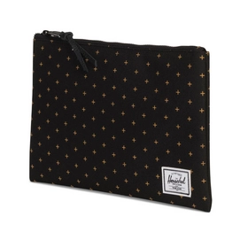 Clutch Herschel Supply Co. Network Large Black Gridlock Gold