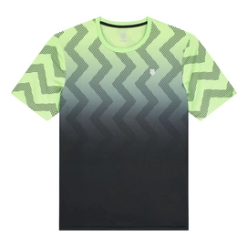 Tennis Shirt K Swiss Men Hypercourt Print Crew Soft Neon Green Blue Graphite