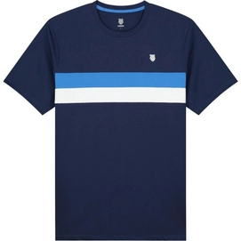T-shirt de Tennis K Swiss Boys Core Team Stripe Crew Navy-Taille 128