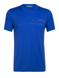 T-Shirt Icebreaker Mens Tech Lite SS Crewe Single Line Camp Lapis