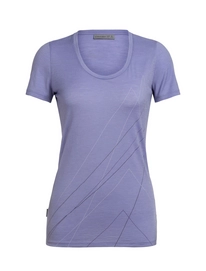 T-Shirt Icebreaker Womens Tech Lite SS Scoop Pinnacle Orchid