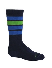 Socken Icebreaker Ski Medium OTC Stripe Midnight Navy Surf Kinder