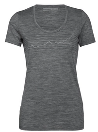 T-Shirt Icebreaker Tech Lite SS Scoop Global Heat Index Gritstone Heather Damen