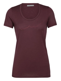 T-Shirt Icebreaker Women Tech Lite SS Scoop Global Heat Index Redwood