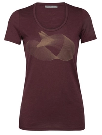 T-Shirt Icebreaker Women Tech Lite SS Scoop Polar Fox Redwood