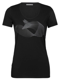 T-Shirt Icebreaker Tech Lite SS Scoop Polar Fox Black Damen