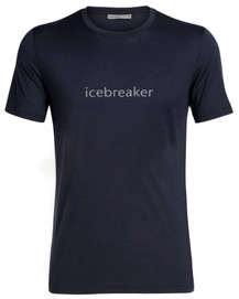 T-Shirt Icebreaker Men Tech Lite S/S Crewe Icebreaker Wordmark Midnight Navy