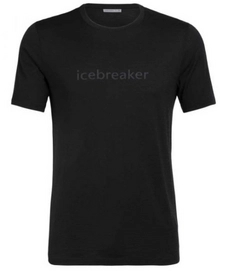 T-Shirt Icebreaker Men Tech Lite S/S Crewe Icebreaker Wordmark Black