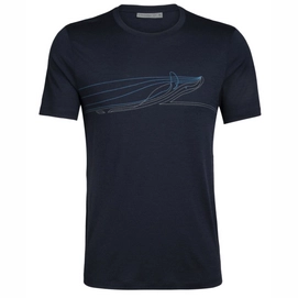 T-Shirt Icebreaker Men Tech Lite SS Crewe Single Line Whale Midnight Navy