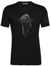 T-Shirt Icebreaker Tech Lite SS Crewe Greenland Crest Black Herren