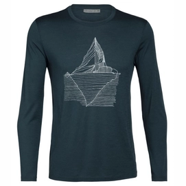T-Shirt Icebreaker Men Tech Lite LS Crewe Oneberg Nightfall
