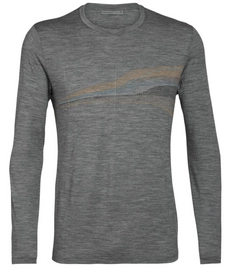 Shirt Icebreaker Tech Lite LS Crewe Impact Timeline Gritstone Heather Herren