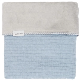 Babydeken Koeka Elba Teddy Soft Blue Silvergrey