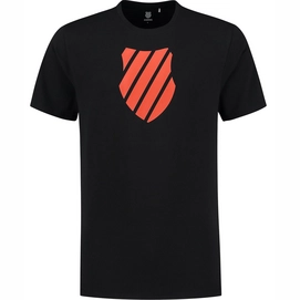 T-shirt de Tennis K Swiss Men Hypercourt Logo Tee 2 Jet Black Spicy Orange