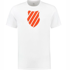 T-shirt de Tennis K Swiss Men Hypercourt Logo Tee 2 White Spicy Orange-S