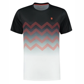 T-shirt de Tennis K Swiss Men Hypercourt Print Crew 2 Jet Black White