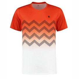 Tennisshirt K-Swiss Hypercourt Print Crew 2 Spicy Orange White Herren-M