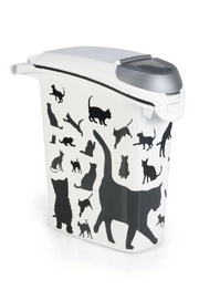 Voercontainer Curver Katten Kunststof Zwart/Wit 23 Liter