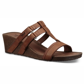 Teva Women Ysidro T Strap Wedge Brown