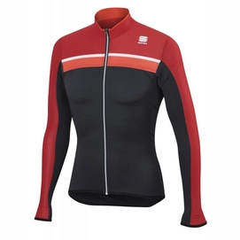 Fietsshirt Sportful Men Pista Long Sleeve Jersey Anthracite Fire Red