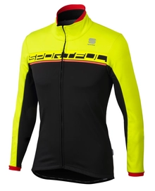Fietsjack Sportful Men Giro Softshell Jacket Black Yellow Fluo Red