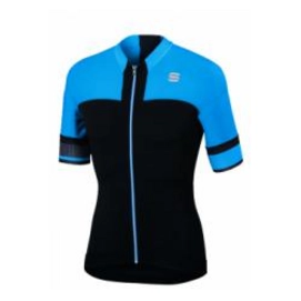 Fietsshirt Sportful Men Strike Jersey Black Electric Blue