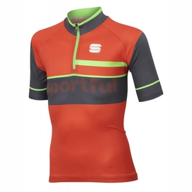 Maillot de Cyclisme Sportful Squadra Corse Kids Jersey Fire Red Anthracite-Taille 152