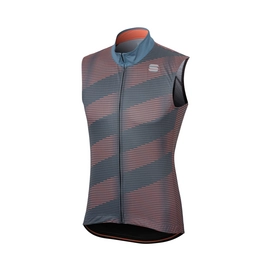Fietsjack Sportful Men Moire Wind Vest Blue Stellar Red Fluo