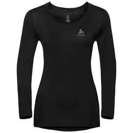 Unterhemd Odlo BL Top Crew Neck LS Merino 130 Black Damen