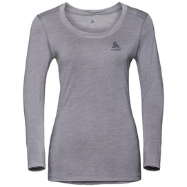 Unterhemd Odlo BL Top Crew Neck LS Merino 130 Grey Melange Damen