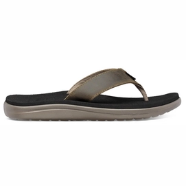 Flip Flops Teva Men Voya Flip Leather Dark Olive-Shoe Size 40.5