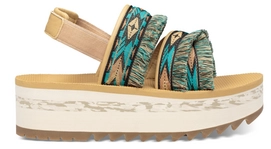 Teva Women Flatform Ceres Double Diamond Teal Blue