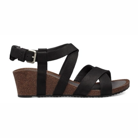 Sandals Teva Women Mahonia Wedge Cross Strap Black-Shoe Size 38
