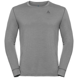 Unterhemd Odlo BL Top Crew Neck LS Merino 200 Grey Melange Grey Melange Herren