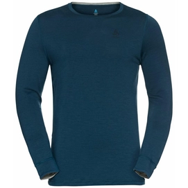 Unterhemd Odlo BL Top Crew Neck LS Merino 200 Deep Dive Herren