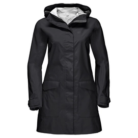Jacke Jack Wolfskin Crosstown Raincoat Schwarz Damen