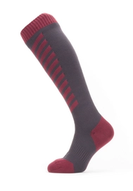 Fietssok Sealskinz Unisex Waterproof Cold Weather Knee Length Grey Red White