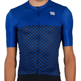 Fietsshirt Sportful Checkmate Jersey Blue Ceramic