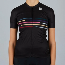 Fahrradshirt Sportful Vélodrome Short Sleeve Jersey Black Damen-M